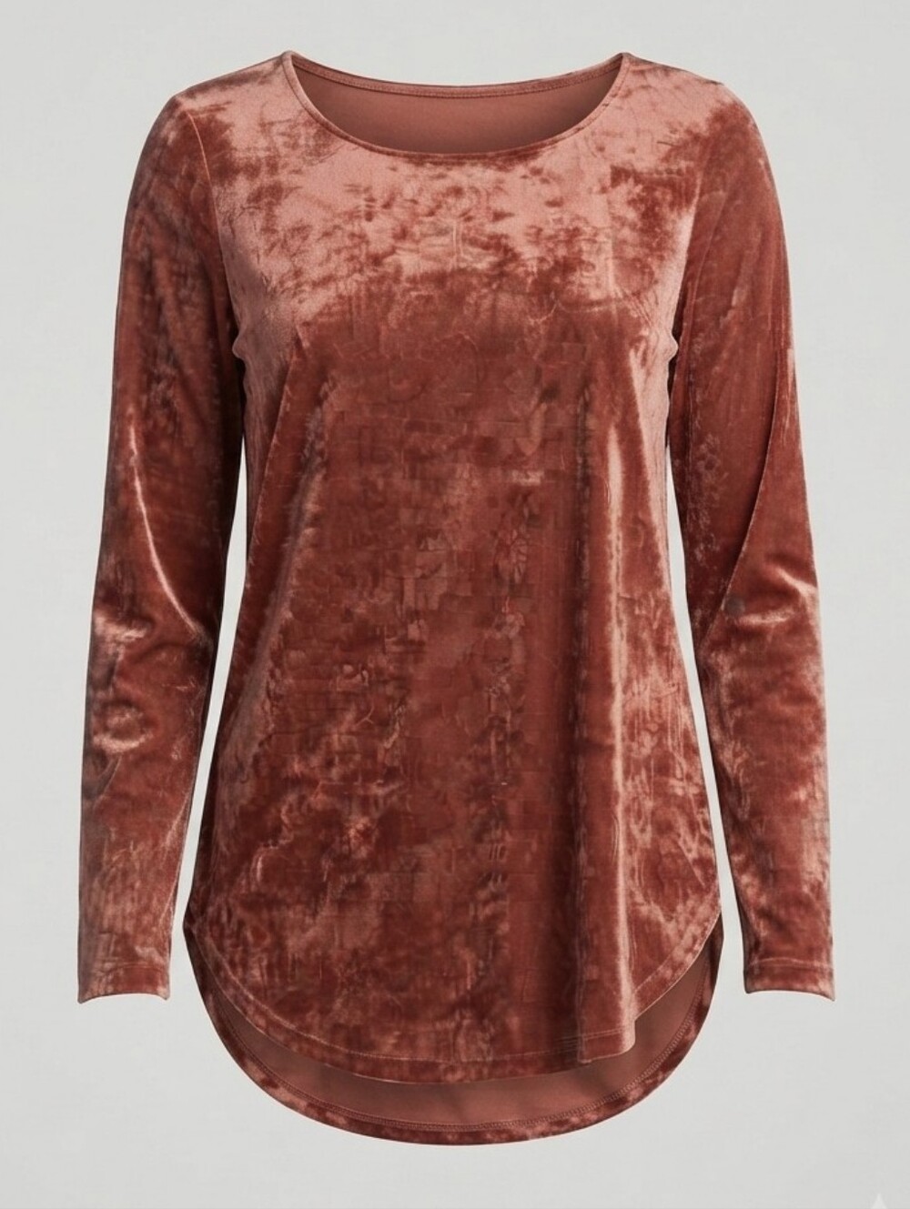 Karen Kane Crushed Velvet Long Sleeve Top Size L Dusty Rose - Picture 7 of 14